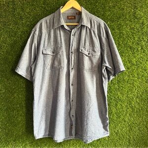 Lincoln Outfitters Chambray Short Sleeve Button Up Shirt